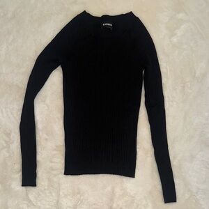 Express Classic Black Knit Top XS